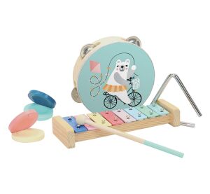 Vilac Wooden musical set teddy bear